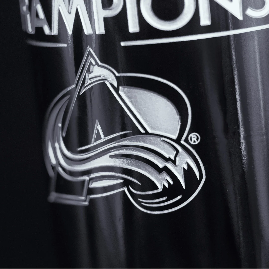 2022 Colorado Avalanche Stanley Cup Champions Logo Etched Wine - Image 4