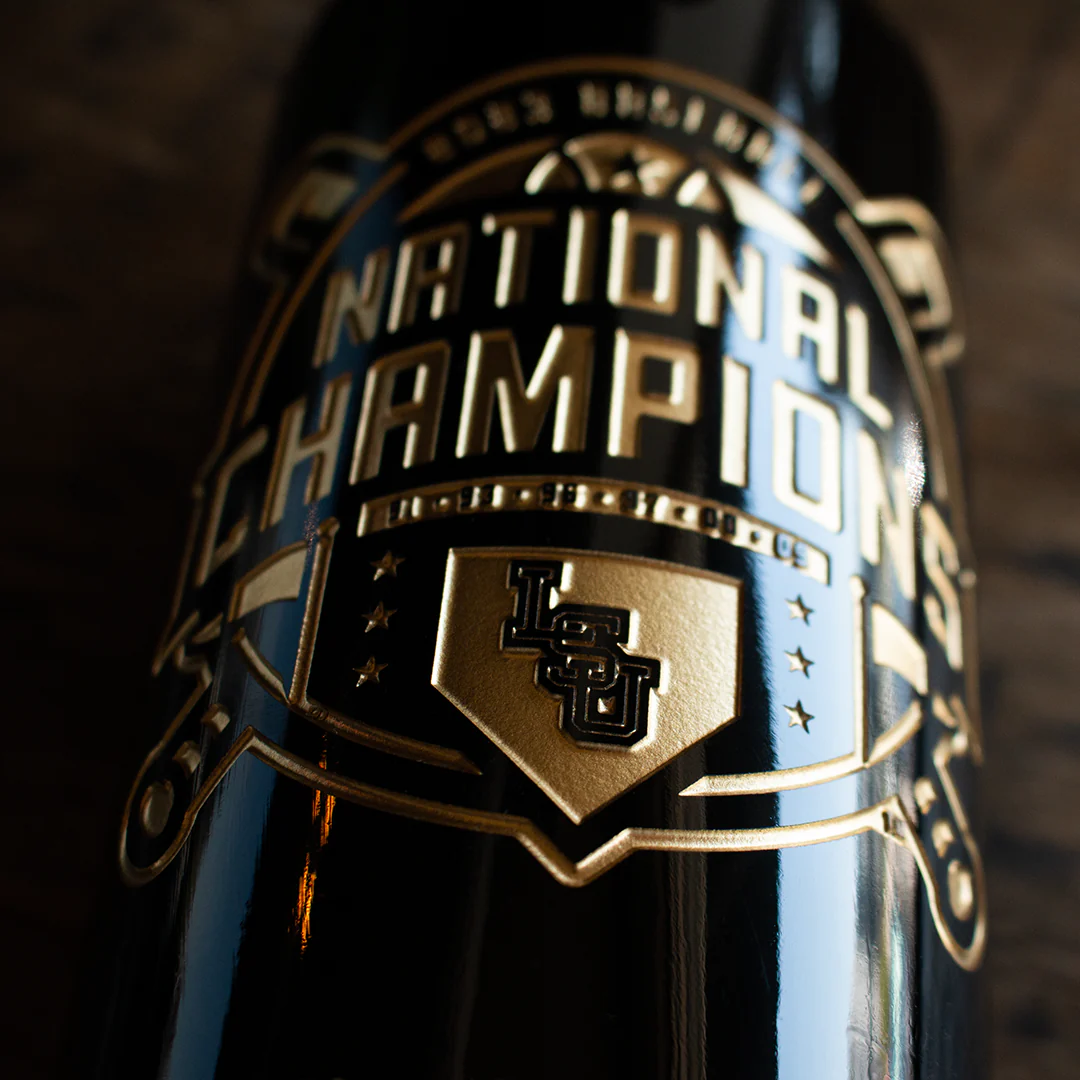 LSU 2023 Baseball National Champions Etched Wine - Image 5