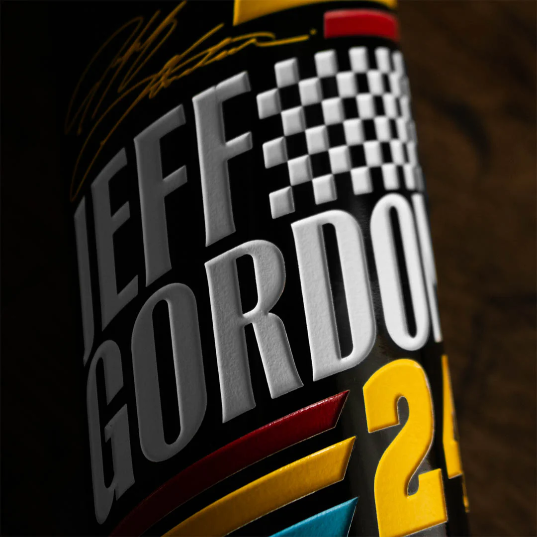 #24 Jeff Gordon Race Stripes Etched Wine Bottle - Image 2