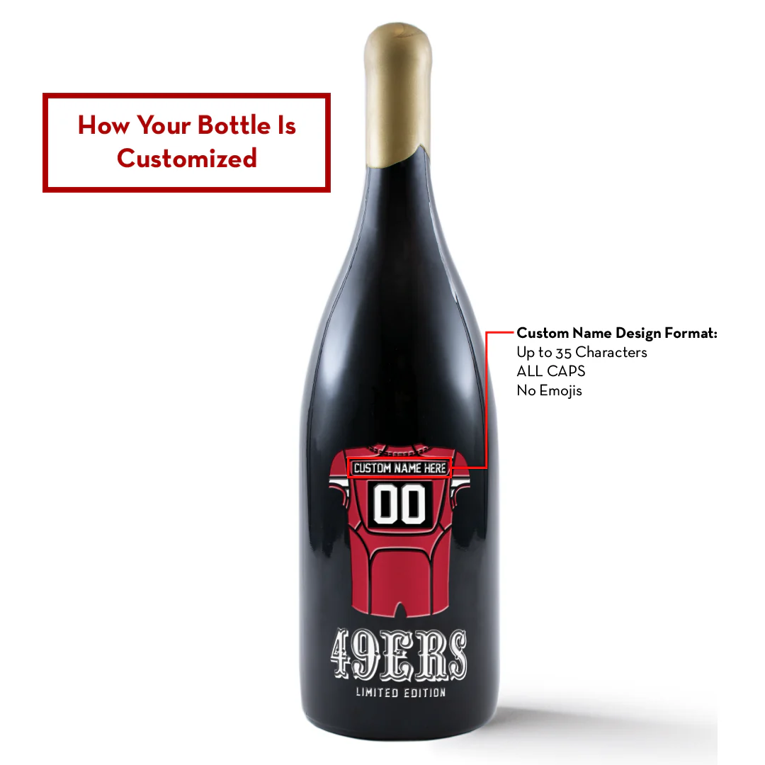 49ers Custom Jersey 1.5L Etched Wine - Image 2