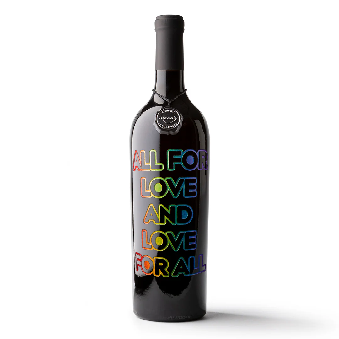 All for Love and Love for All Etched Wine