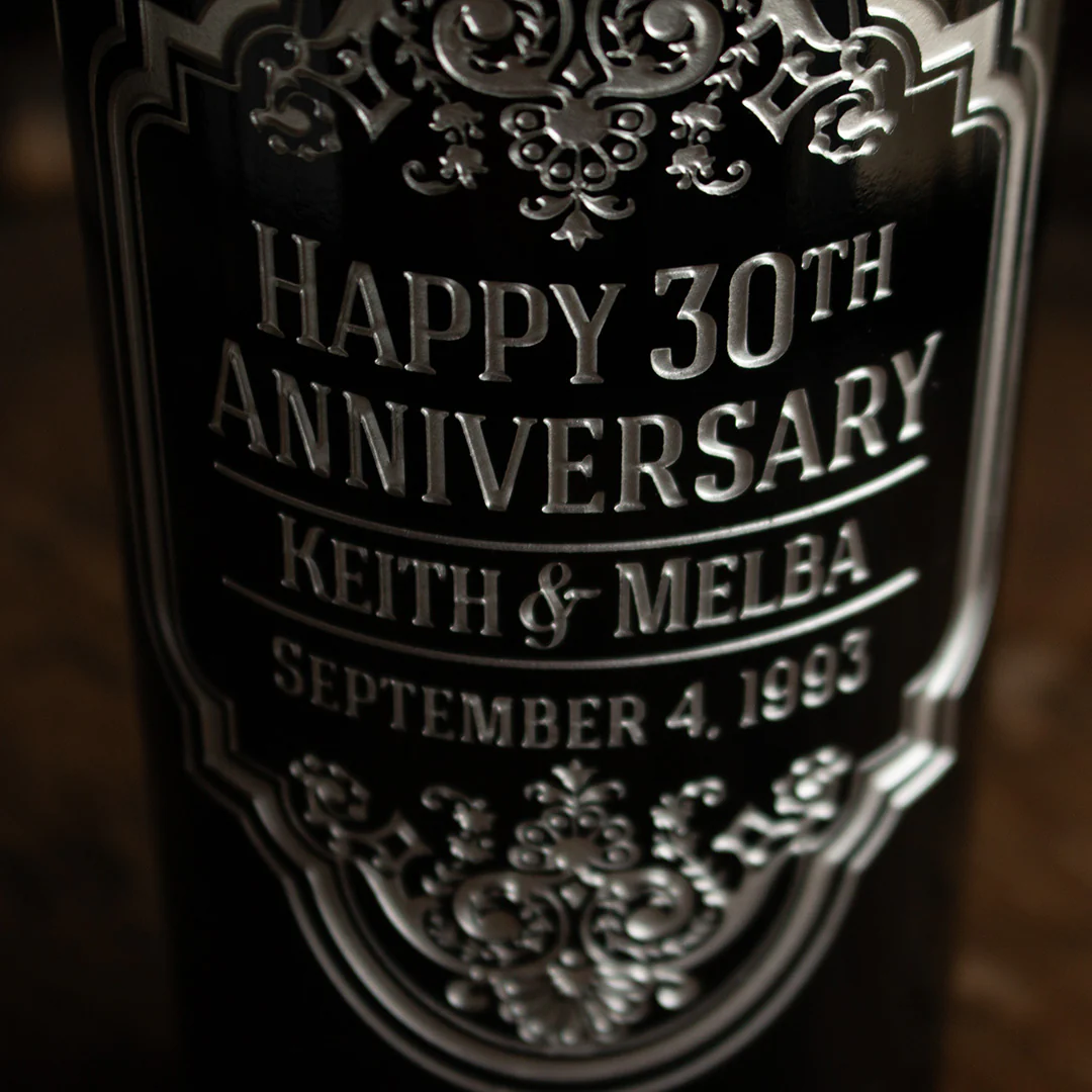 Anniversary Frame Custom Etched Wine Bottle - Image 5