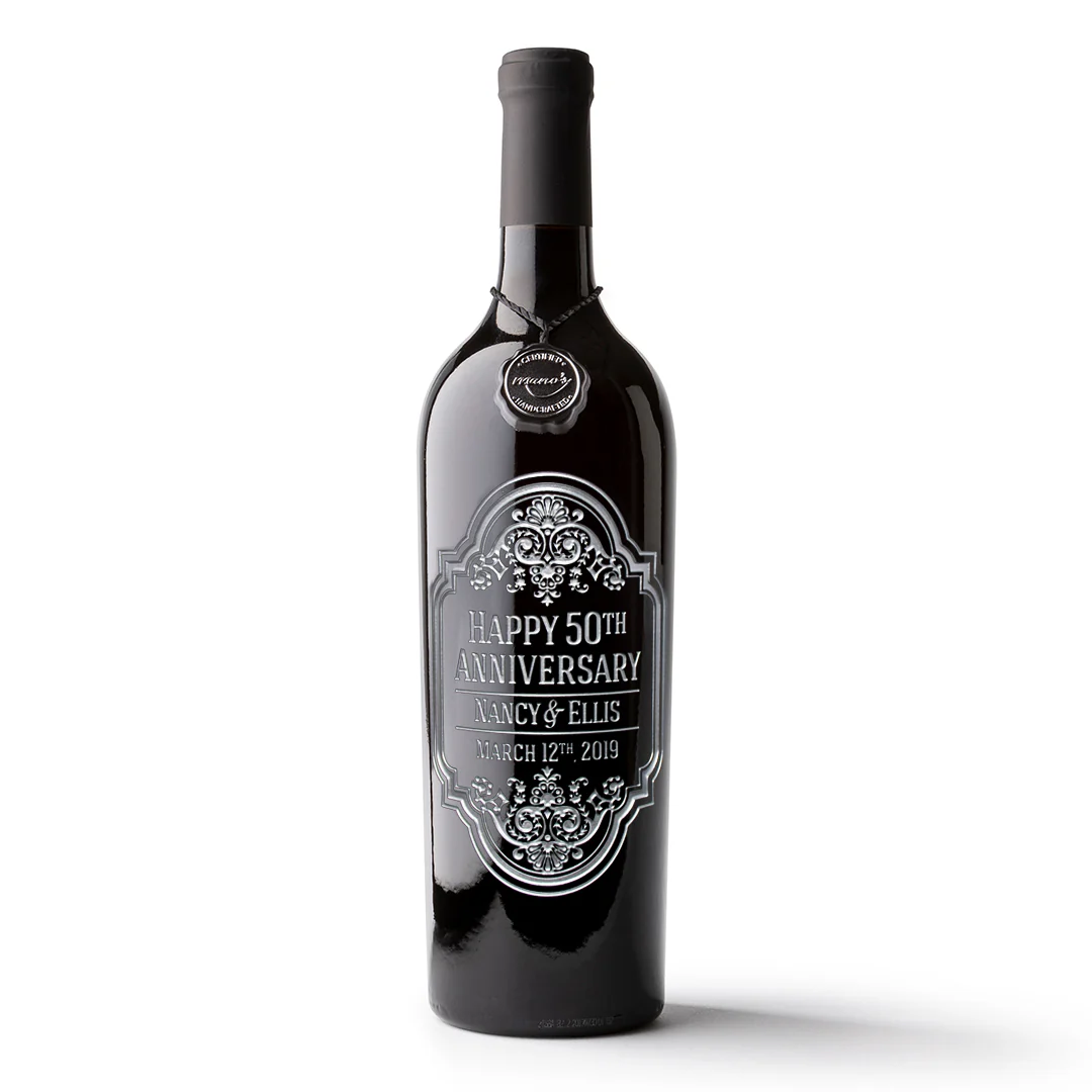 Anniversary Frame Custom Etched Wine Bottle - Image 8