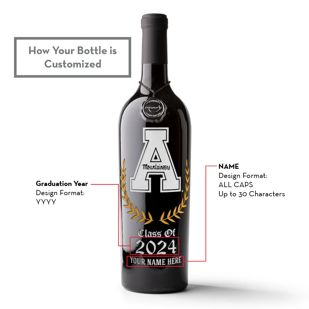 Appalachian State University Custom Alumni Etched Wine - Image 4