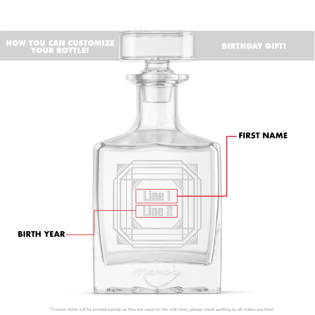 Art Deco Frame Custom Crystal Glass Decanter - Image 4
