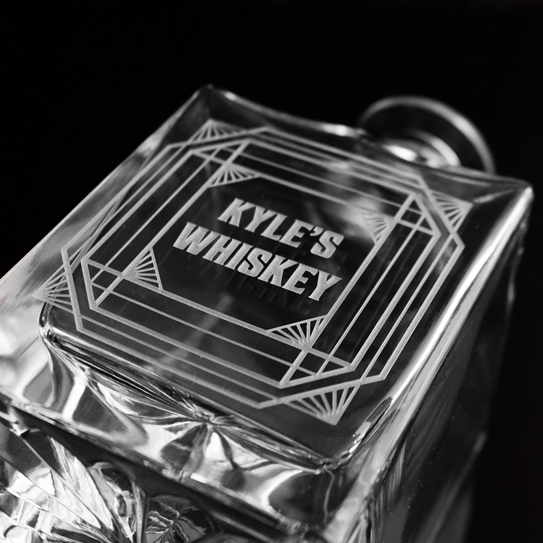 Art Deco Frame Custom Crystal Glass Decanter - Image 7