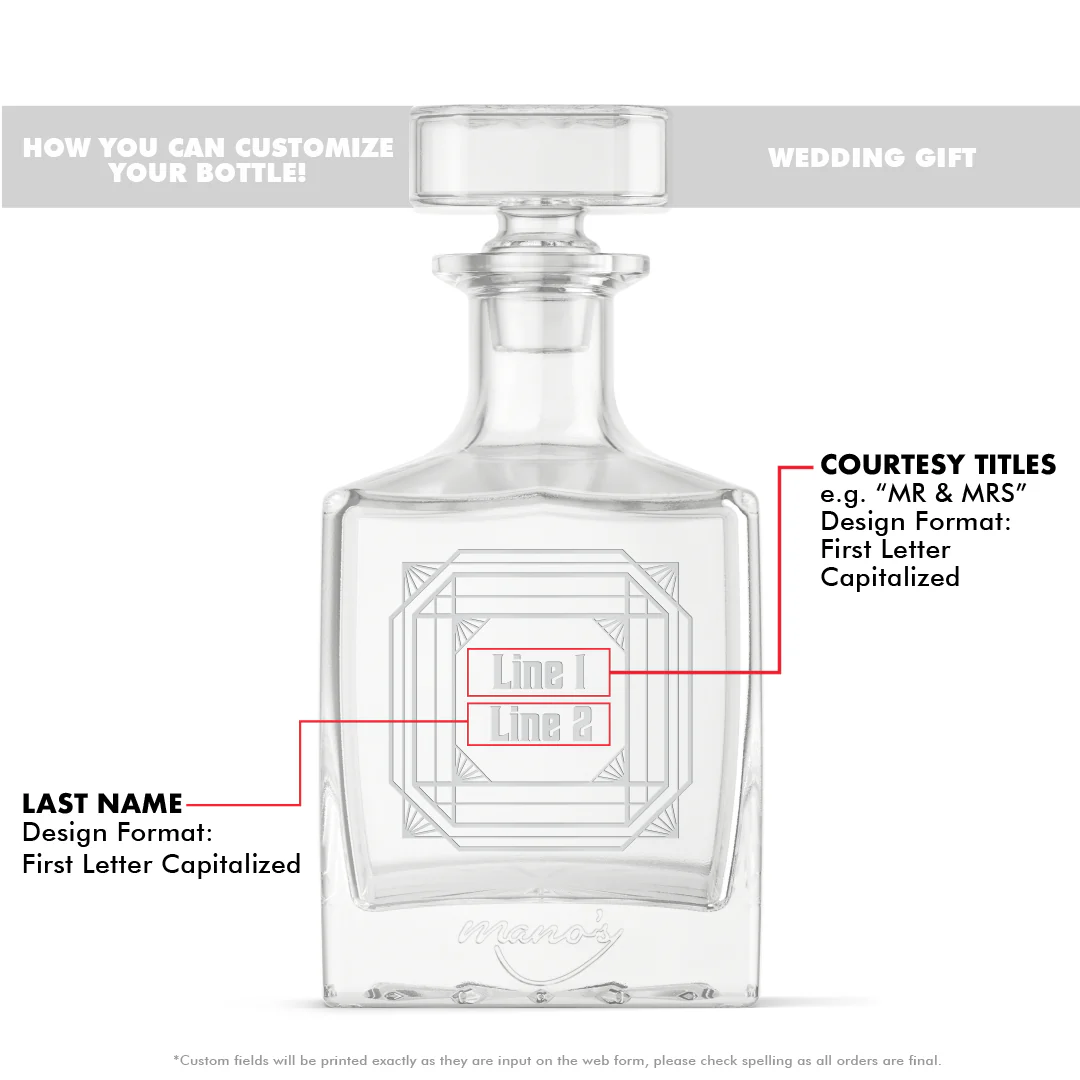Art Deco Frame Custom Crystal Glass Decanter - Image 8