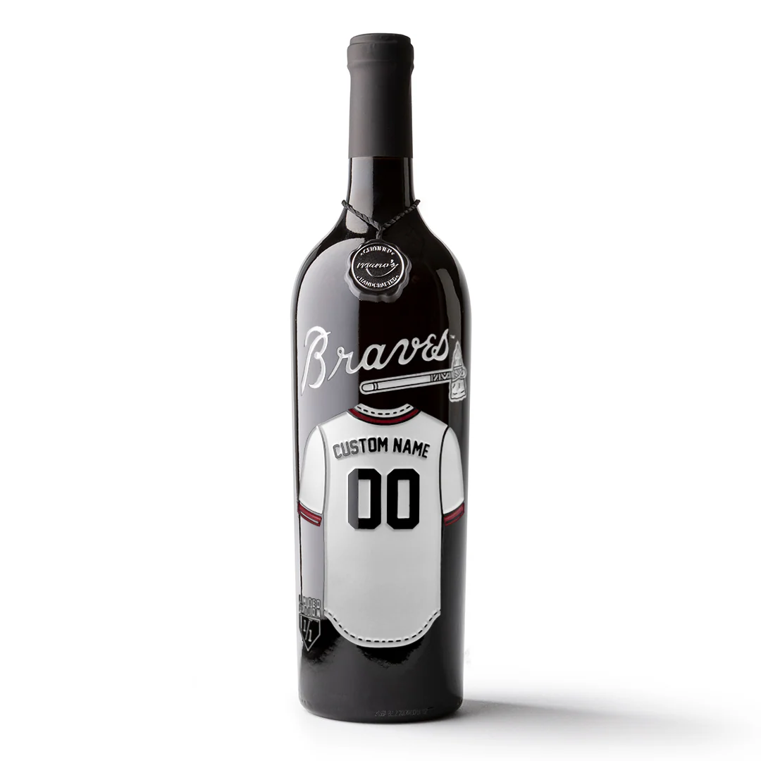 Atlanta Braves Custom Jersey Etched Wine - Image 3