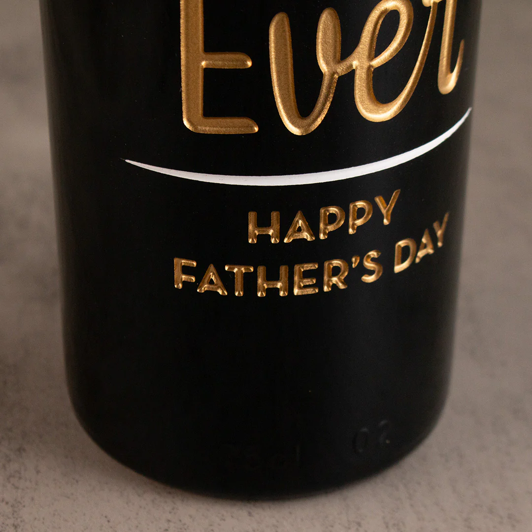 Best Dad Ever Etched Wine - Image 3