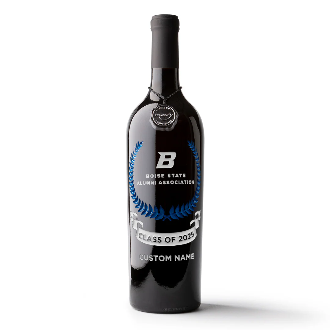 Boise State Custom Alumni Association Etched Wine - Image 5