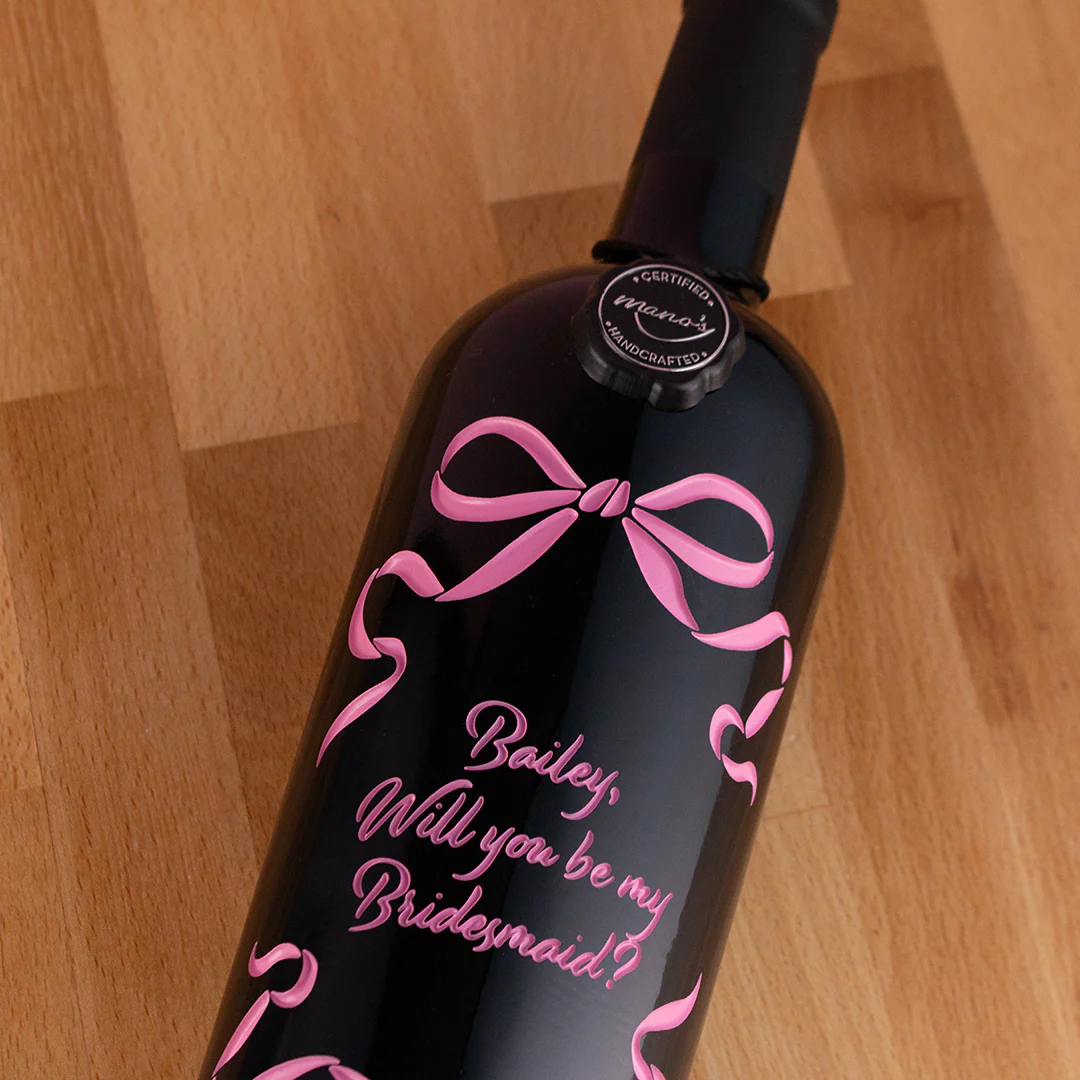 Bow Frame Custom Etched Wine - Image 3