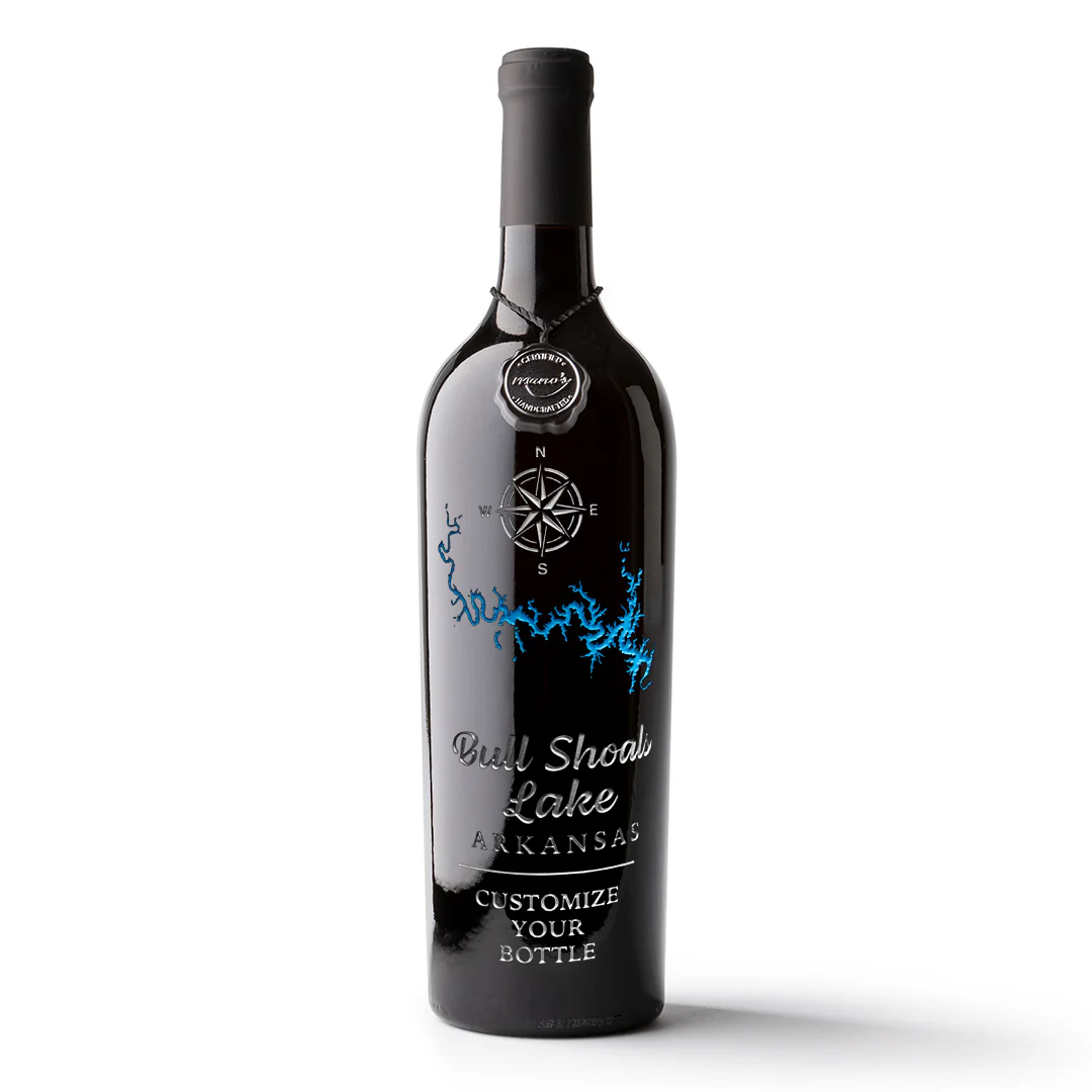 Bull Shoals Lake Custom Etched Wine - Image 3