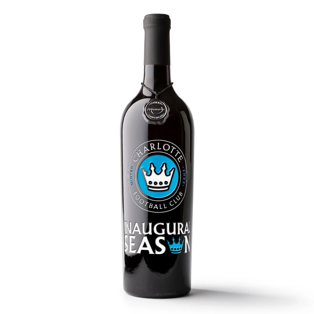 Charlotte FC 2022 Inaugural Season Etched Wine