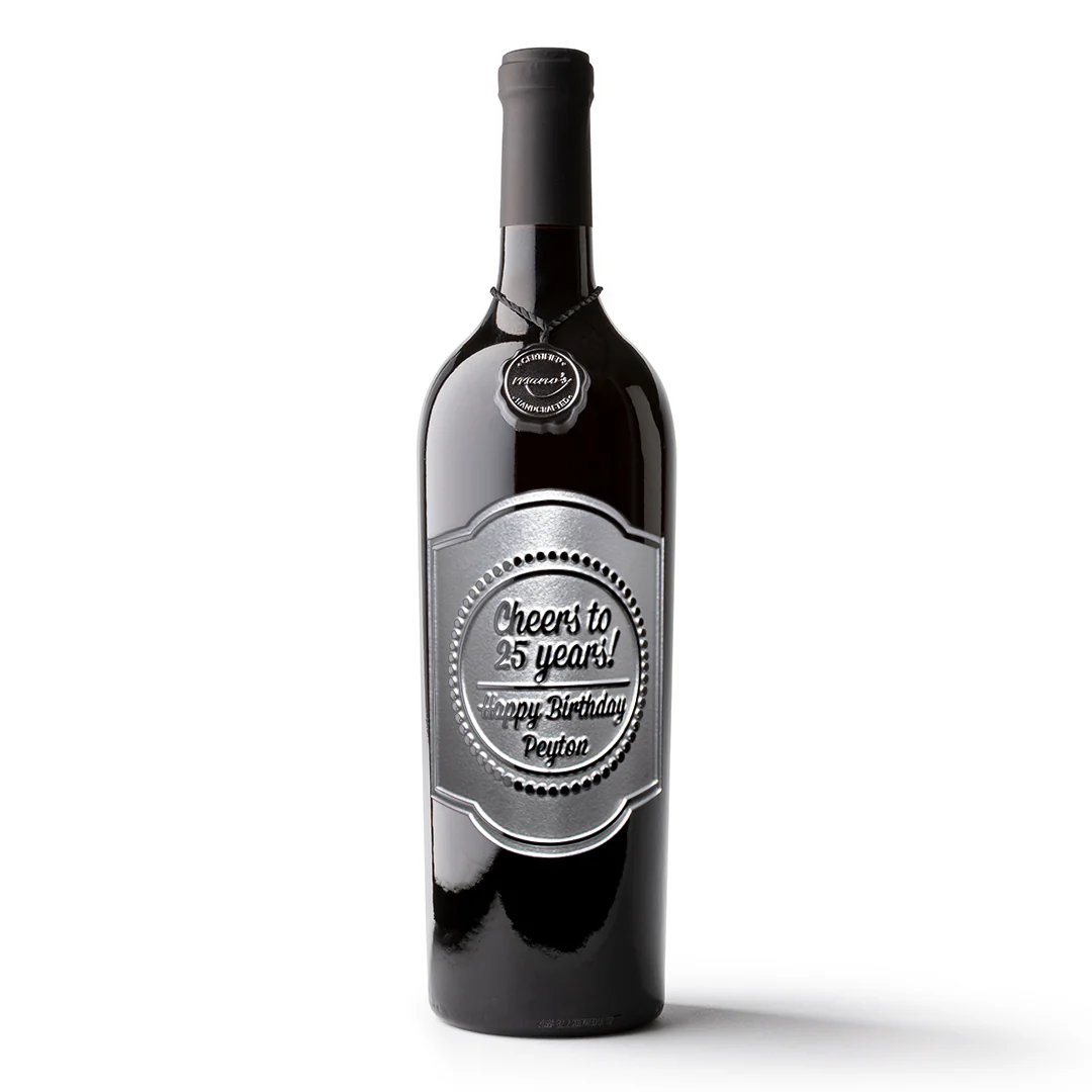 Birthday Cheers Custom Etched Wine Bottle - Image 5