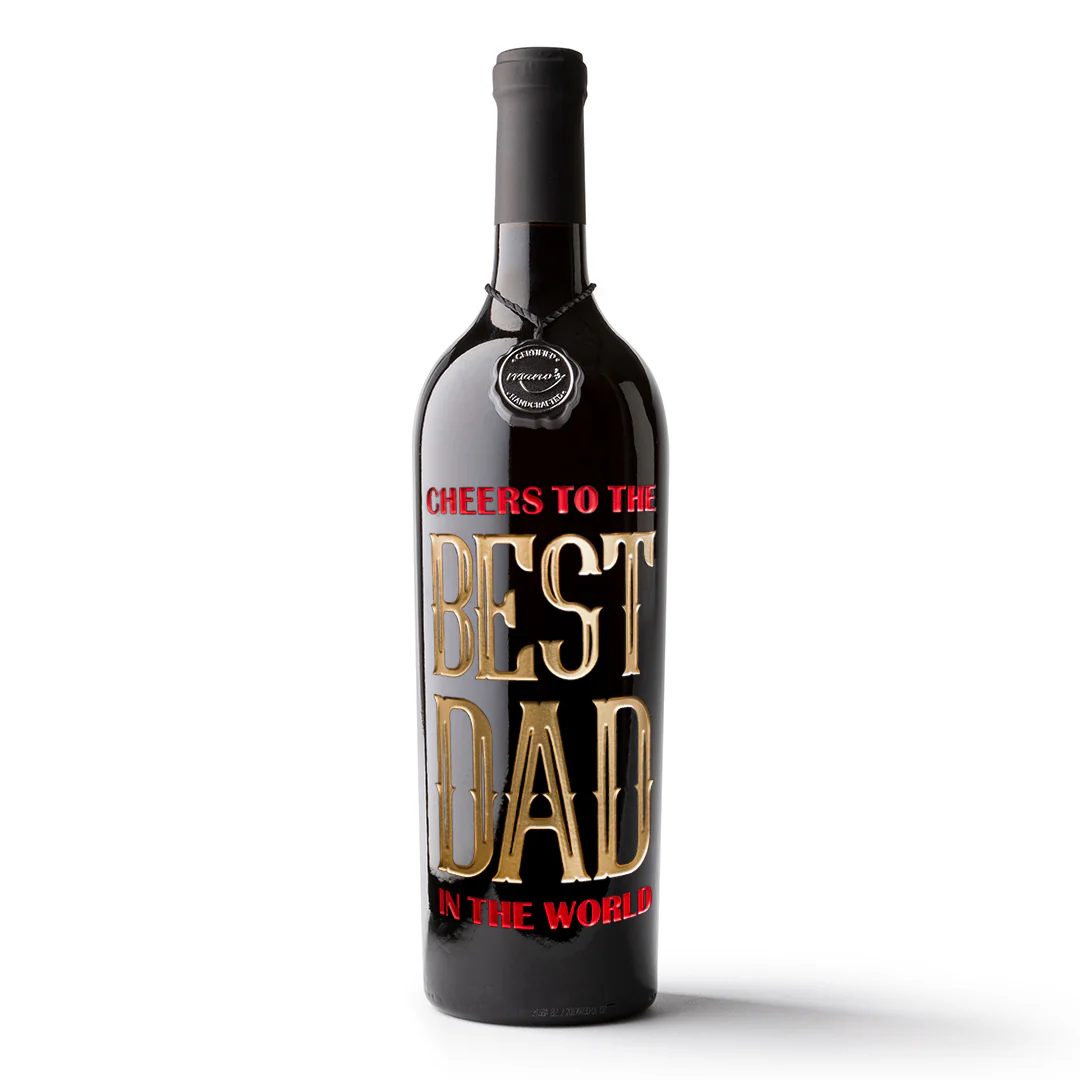 Cheers to the Best Dad Etched Wine