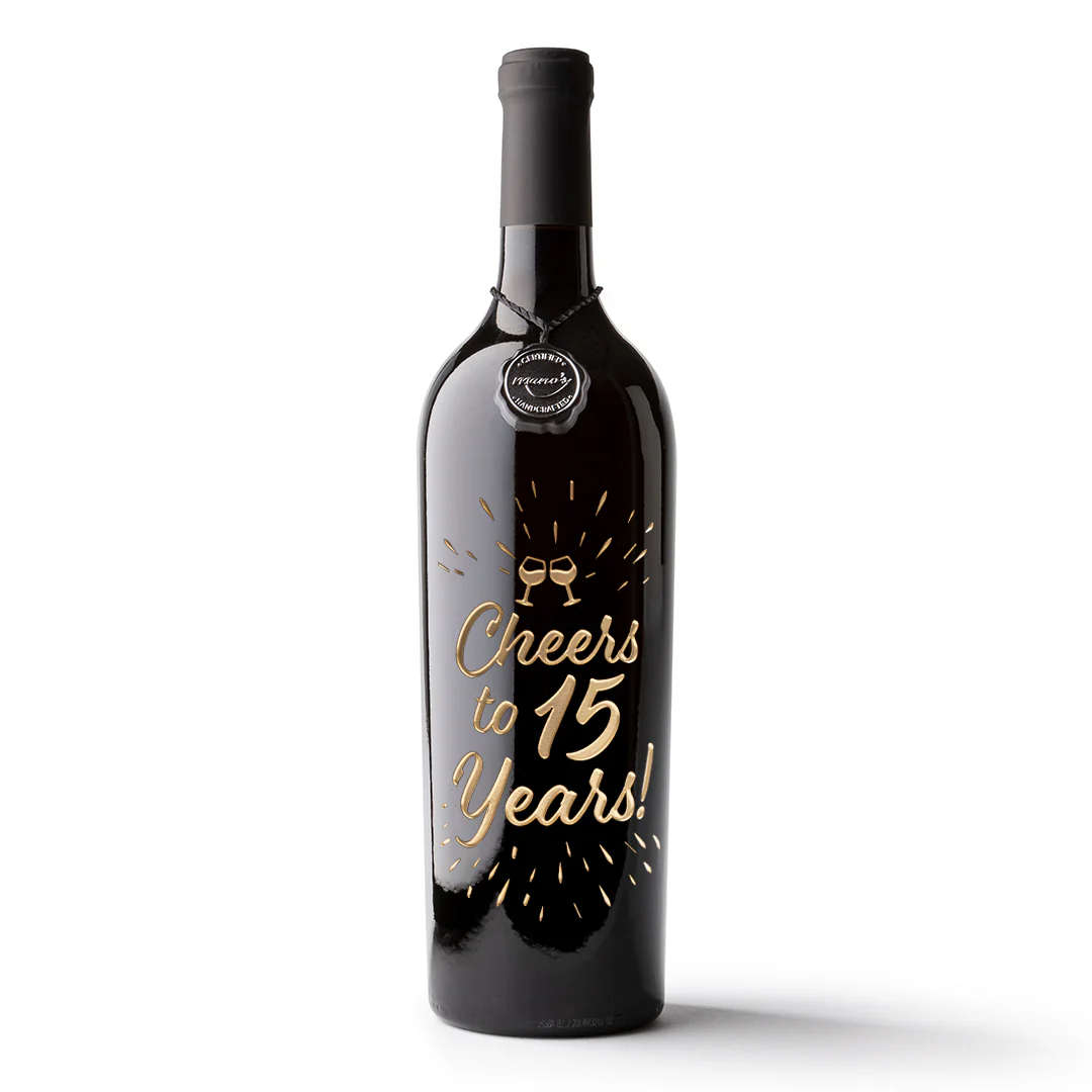 Cheers To Your Years Custom Etched Wine Bottle - Image 3