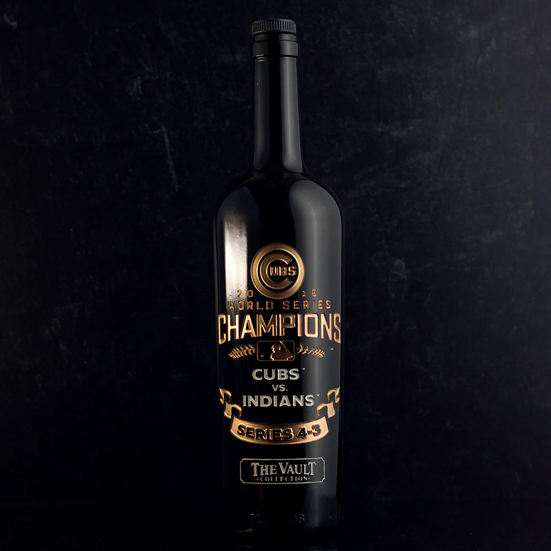 Chicago Cubs 2016 World Series Vault Etched Wine - Image 5