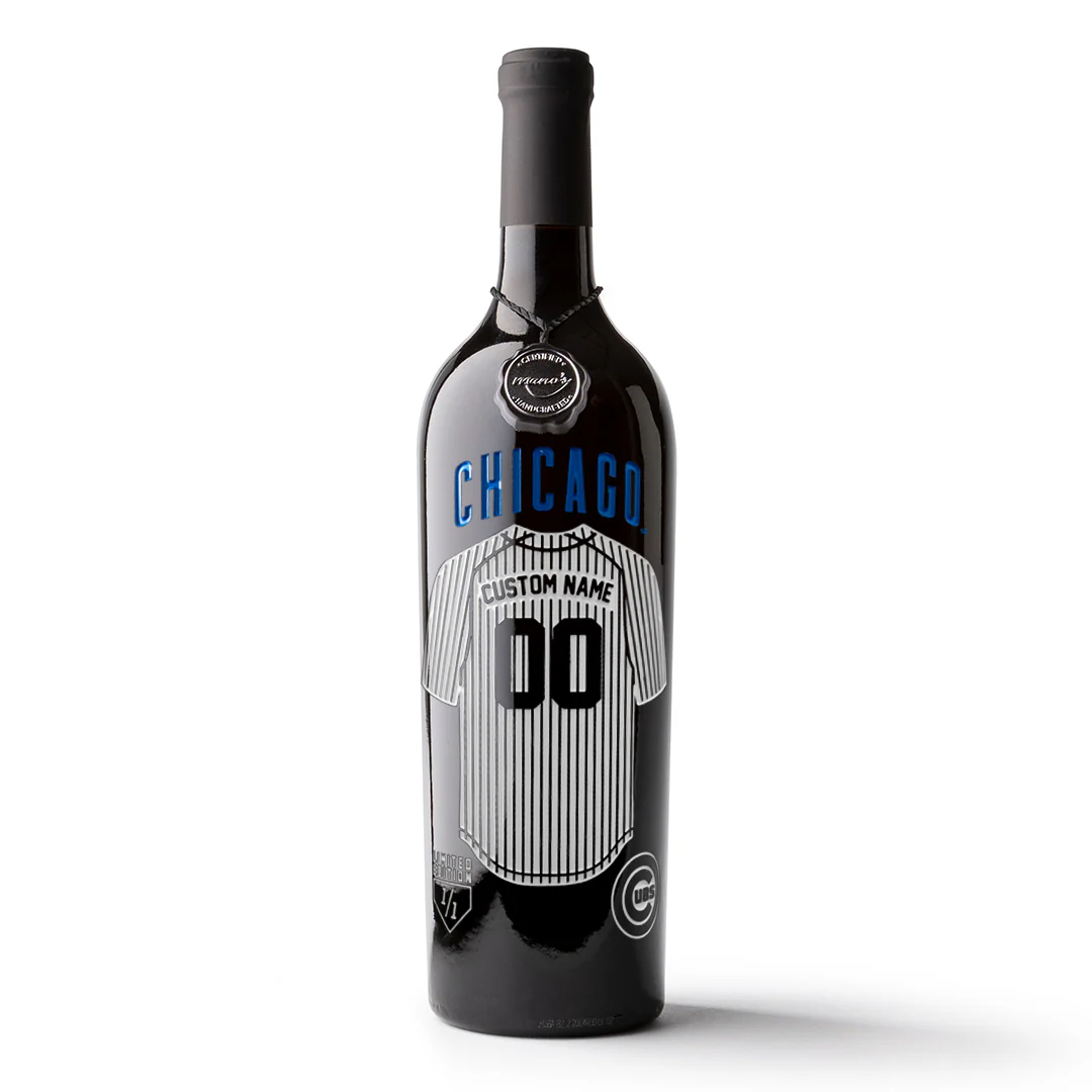 Chicago Cubs Custom Jersey Etched Wine - Image 3