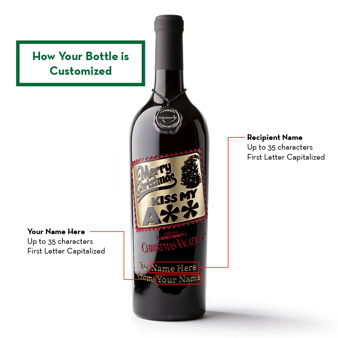 Christmas Vacation Custom Post Card Etched Wine - Image 3