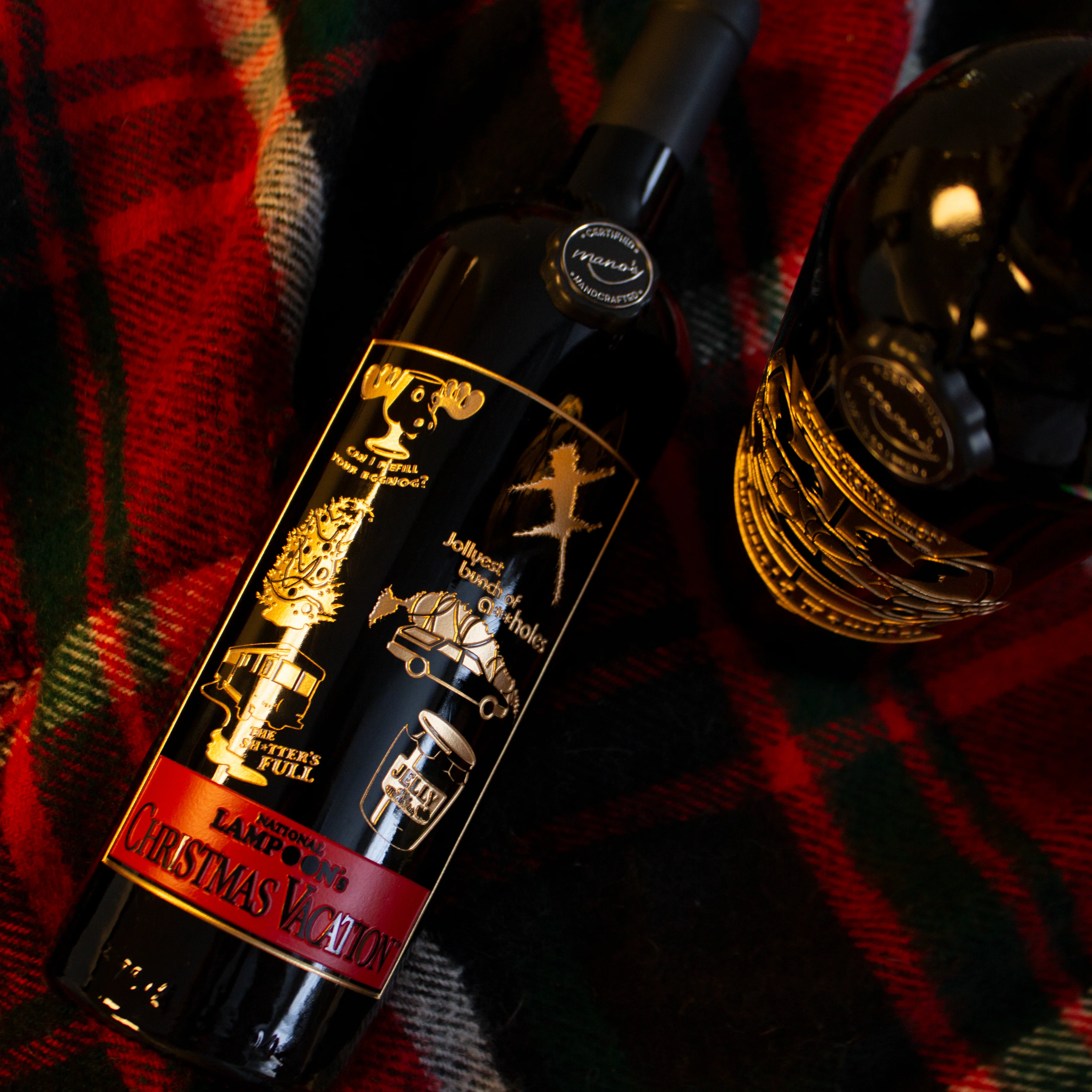 Christmas Vacation Icons Etched Wine - Image 2
