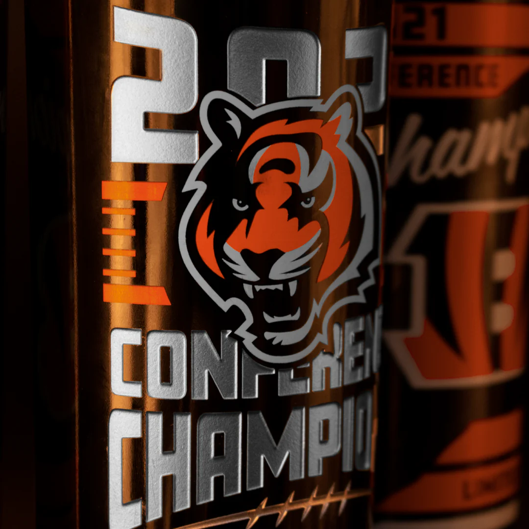 Cincinnati Bengals 2021 Conference Champions Etched Wine - Image 2