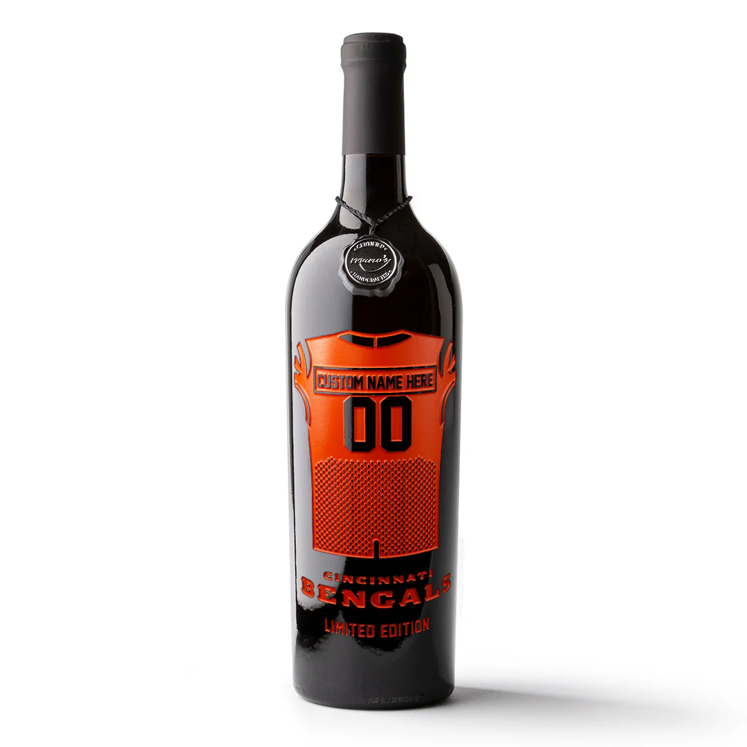 Cincinnati Bengals Custom Name Jersey Etched Wine - Image 8