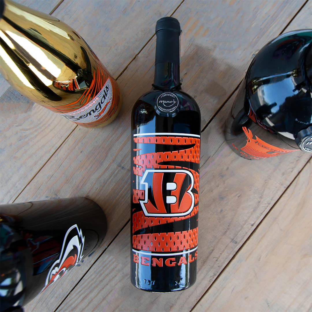 Cincinnati Bengals Logo Etched Wine - Image 3