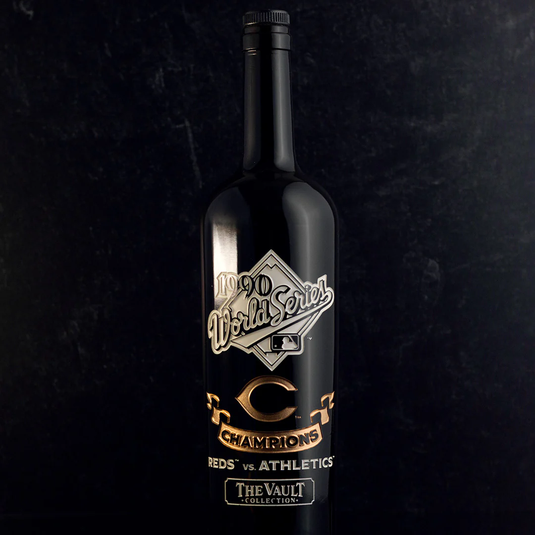 Cincinnati Reds 1990 World Series Vault Etched Wine - Image 4