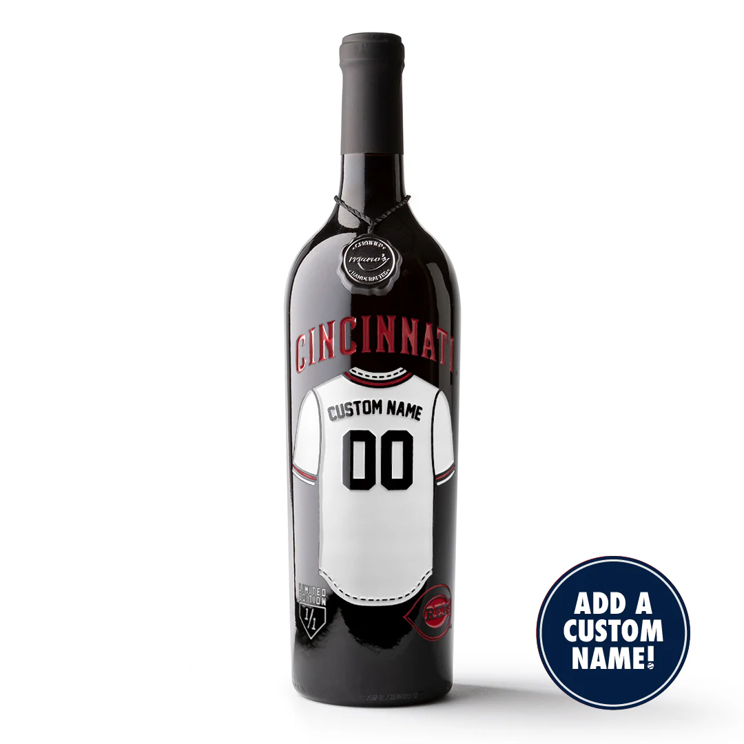 Cincinnati Reds Custom Jersey Etched Wine