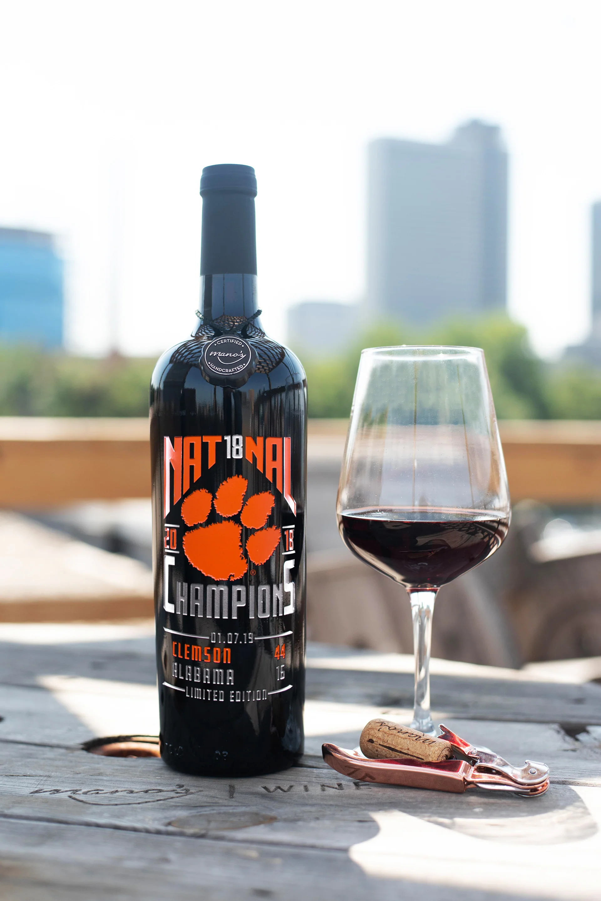 Clemson University 2018 Nat18nal Champions Etched Wine - Image 3