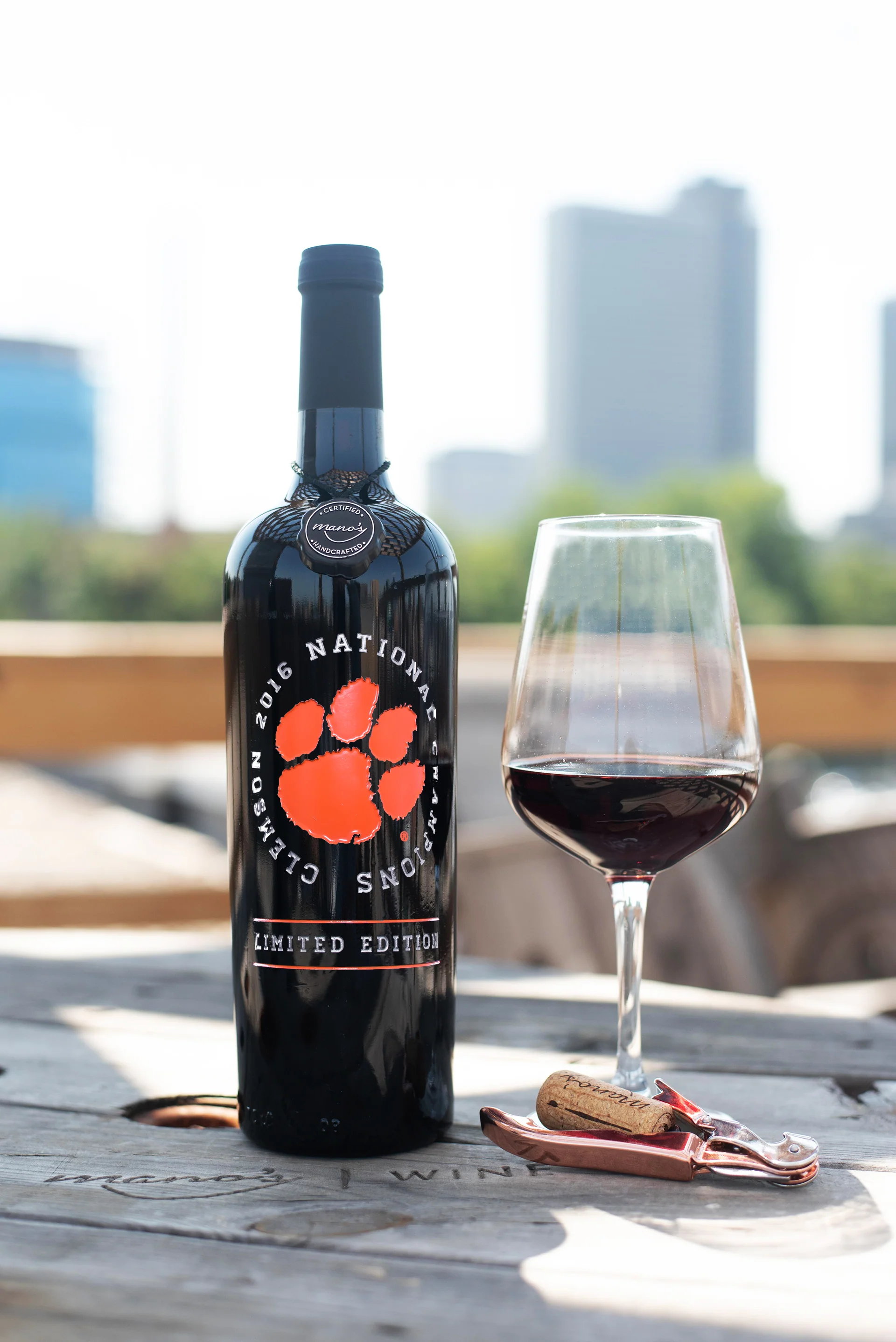 Clemson University National 2016 Champions Etched Wine Bottle - Image 3