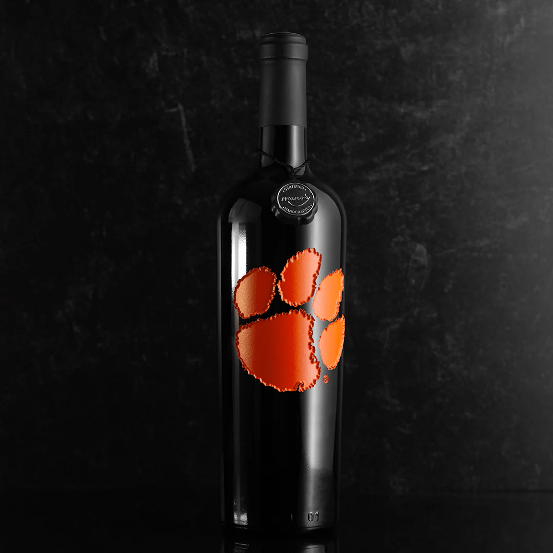 Clemson University Logo Etched Wine - Image 3