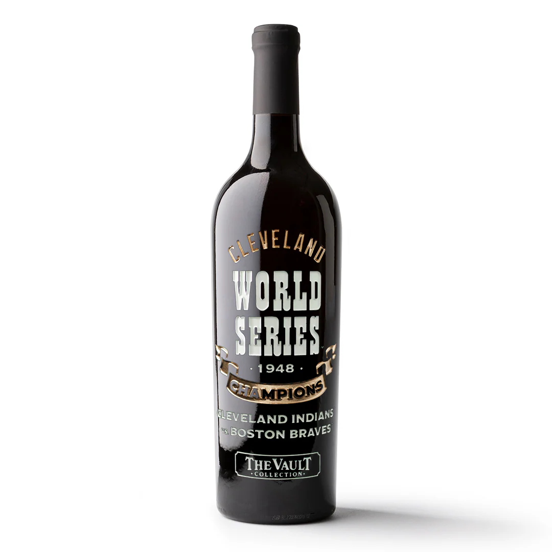 Cleveland 1948 World Series Vault Etched Wine