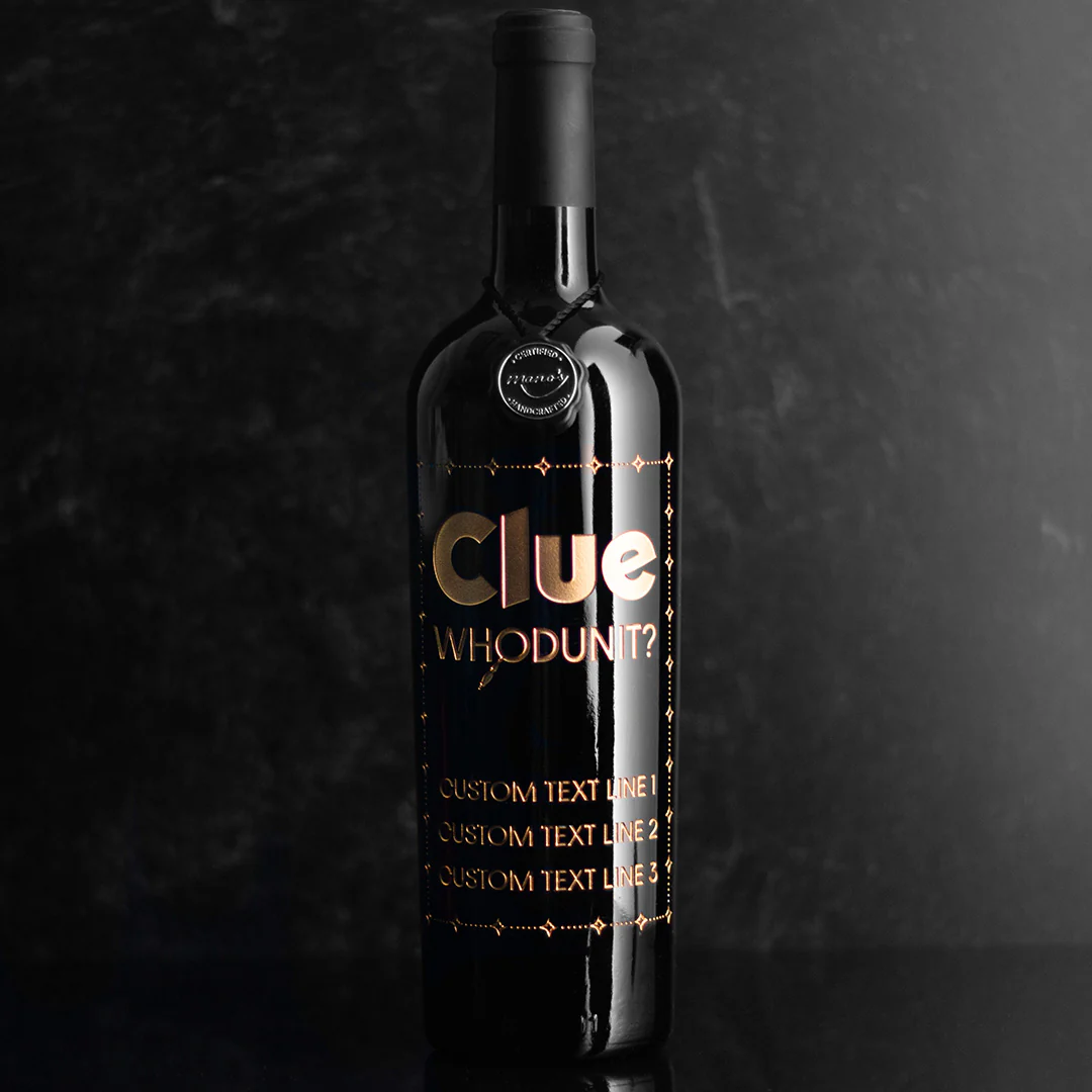 Clue Whodunit Custom Etched Wine Bottle - Image 3