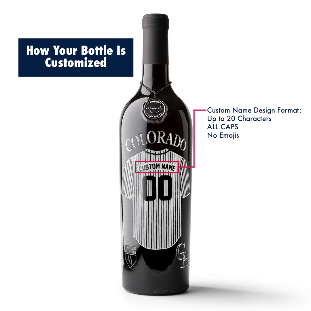 Colorado Rockies Custom Jersey Etched Wine - Image 2