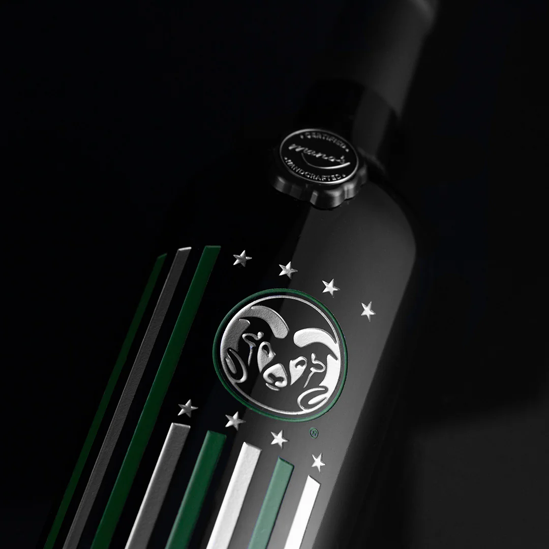Colorado State University Flag Etched Wine Bottle - Image 2