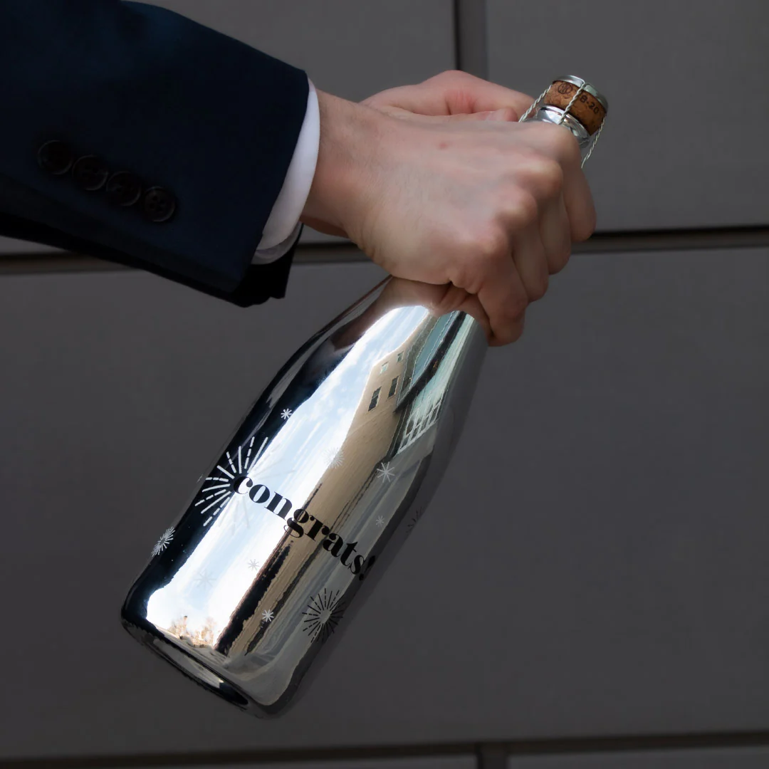 Congrats Metallic Silver Bubbly - Image 3