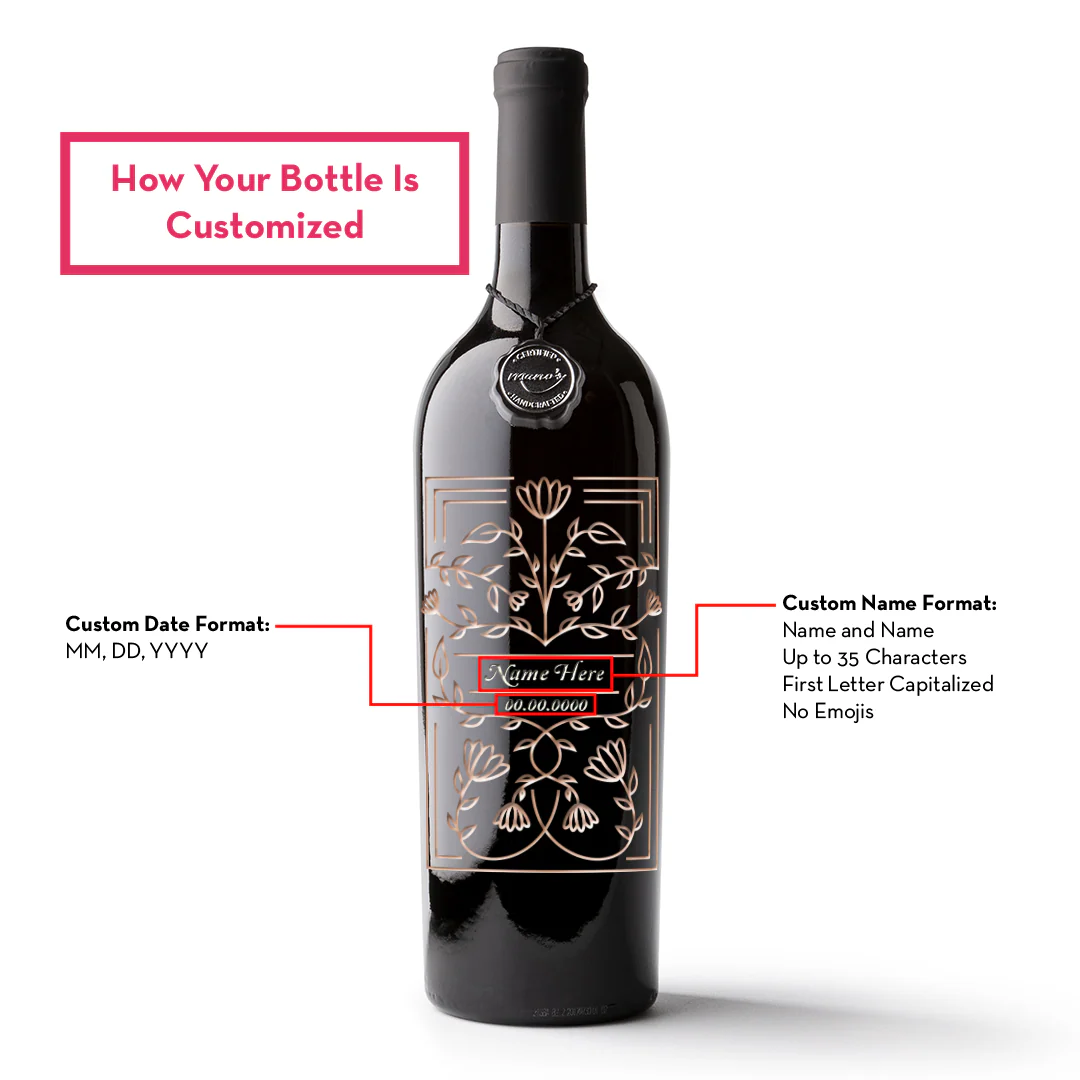 Copper Custom Frame Etched Wine Bottle - Image 3