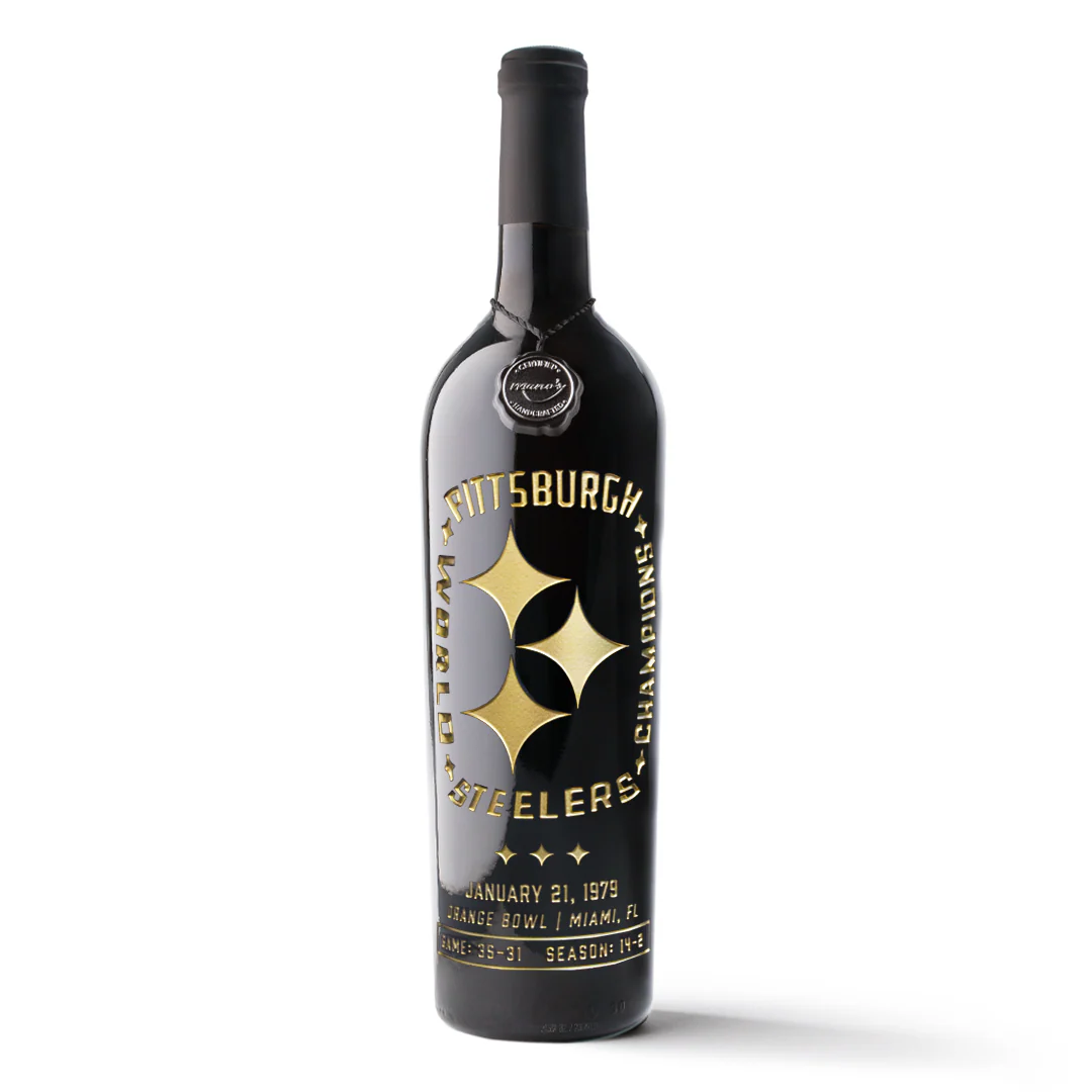 Pittsburgh Steelers 1978 Championship Etched Wine