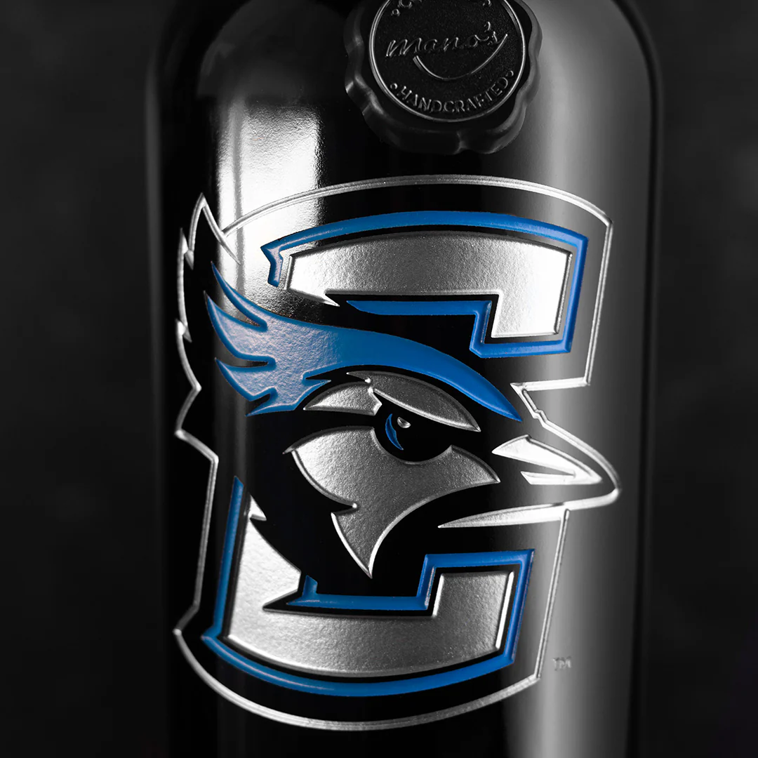 Creighton University Logo Etched Wine Bottle - Image 4