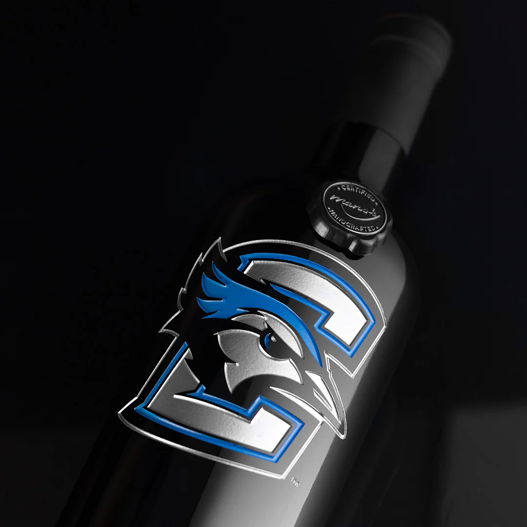Creighton University Logo Etched Wine Bottle - Image 5