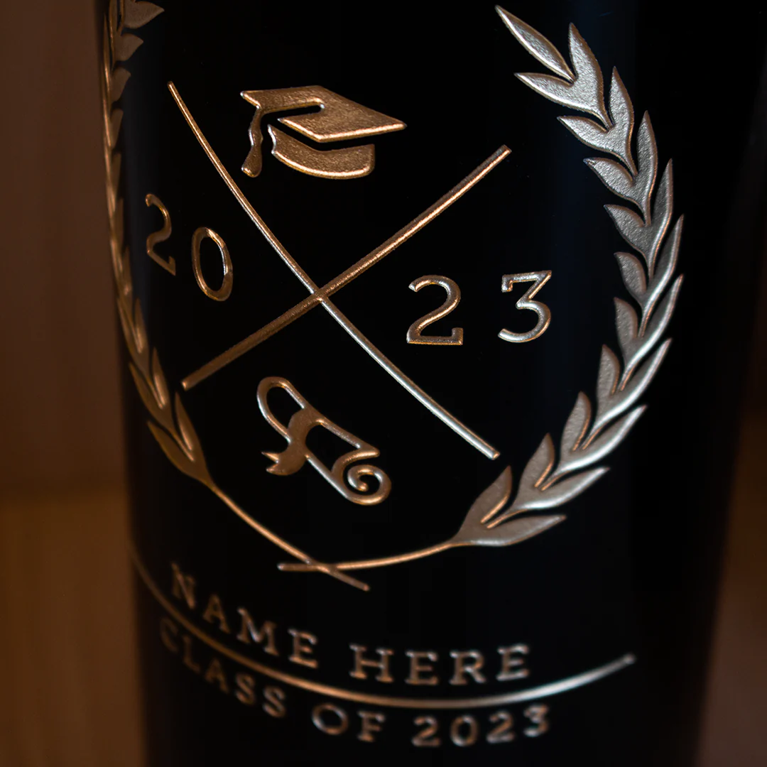 Custom Graduation Year Etched Wine Bottle - Image 6