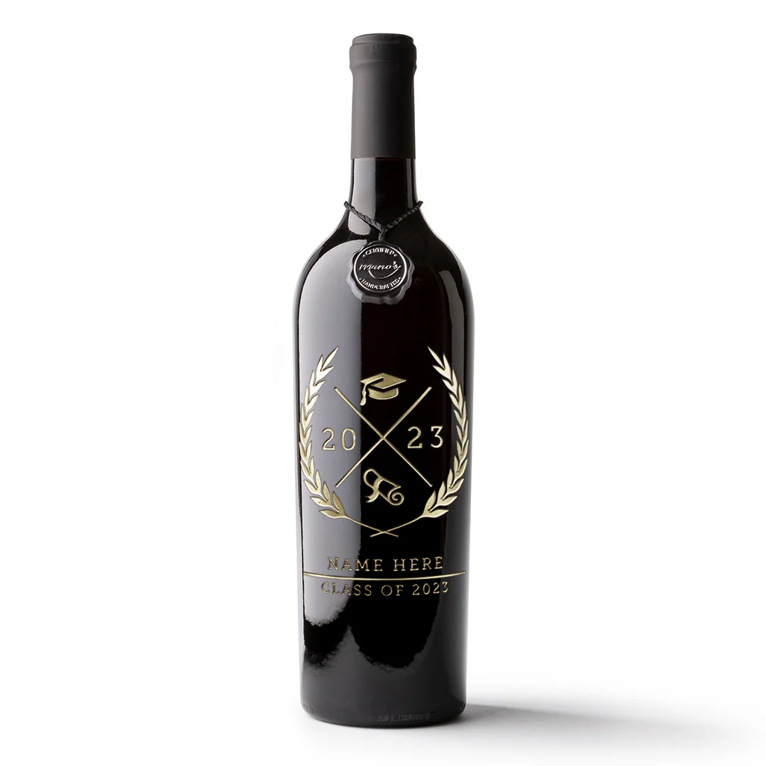 Custom Graduation Year Etched Wine Bottle - Image 7