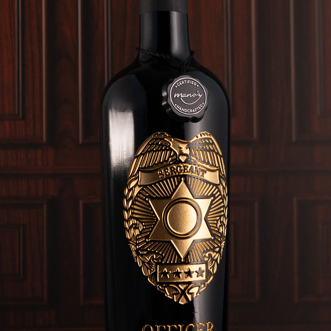 Custom Police Badge Etched Wine - Image 2