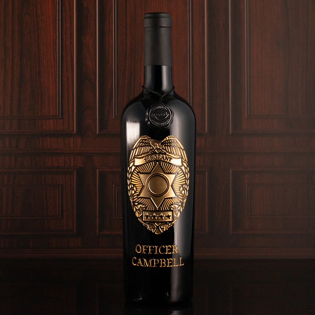 Custom Police Badge Etched Wine - Image 4