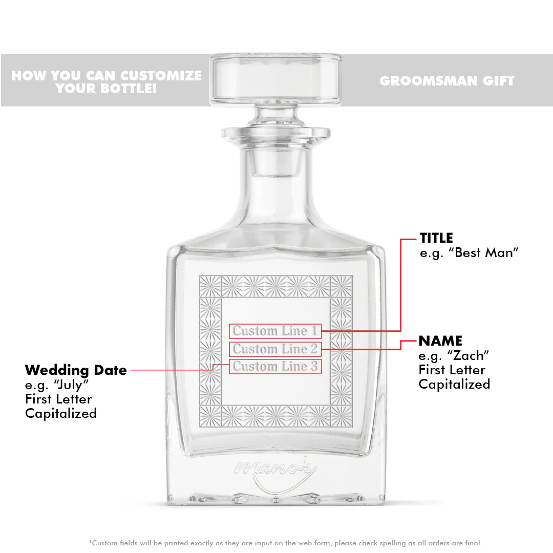 Custom Text in Frame Crystal Glass Decanter - Image 5