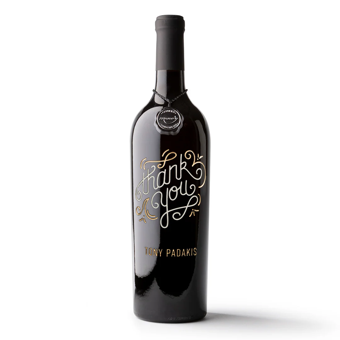 Custom Thank You Etched Wine Bottle - Image 3