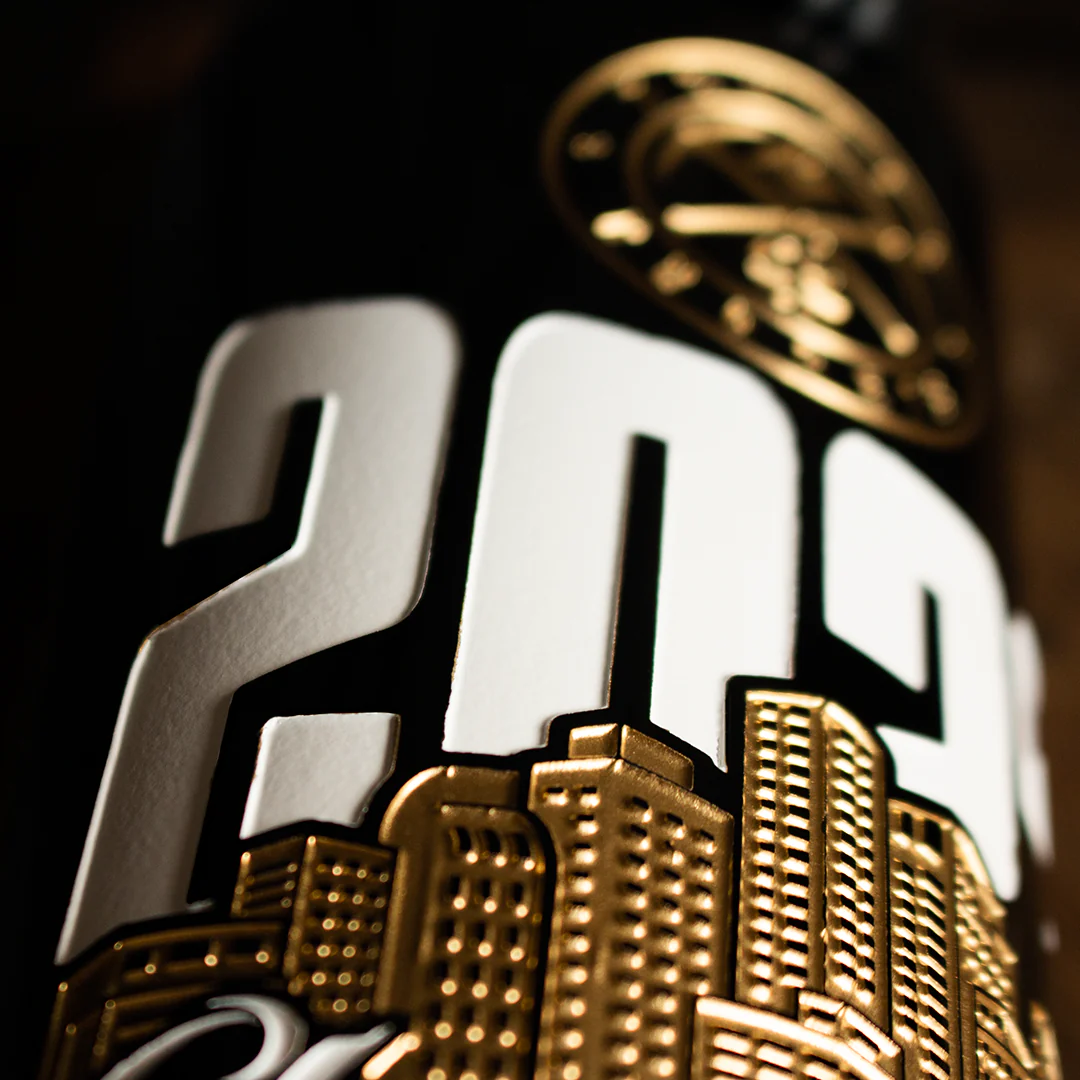 Denver Nuggets 2023 Champions Skyline Etched Wine - Image 2