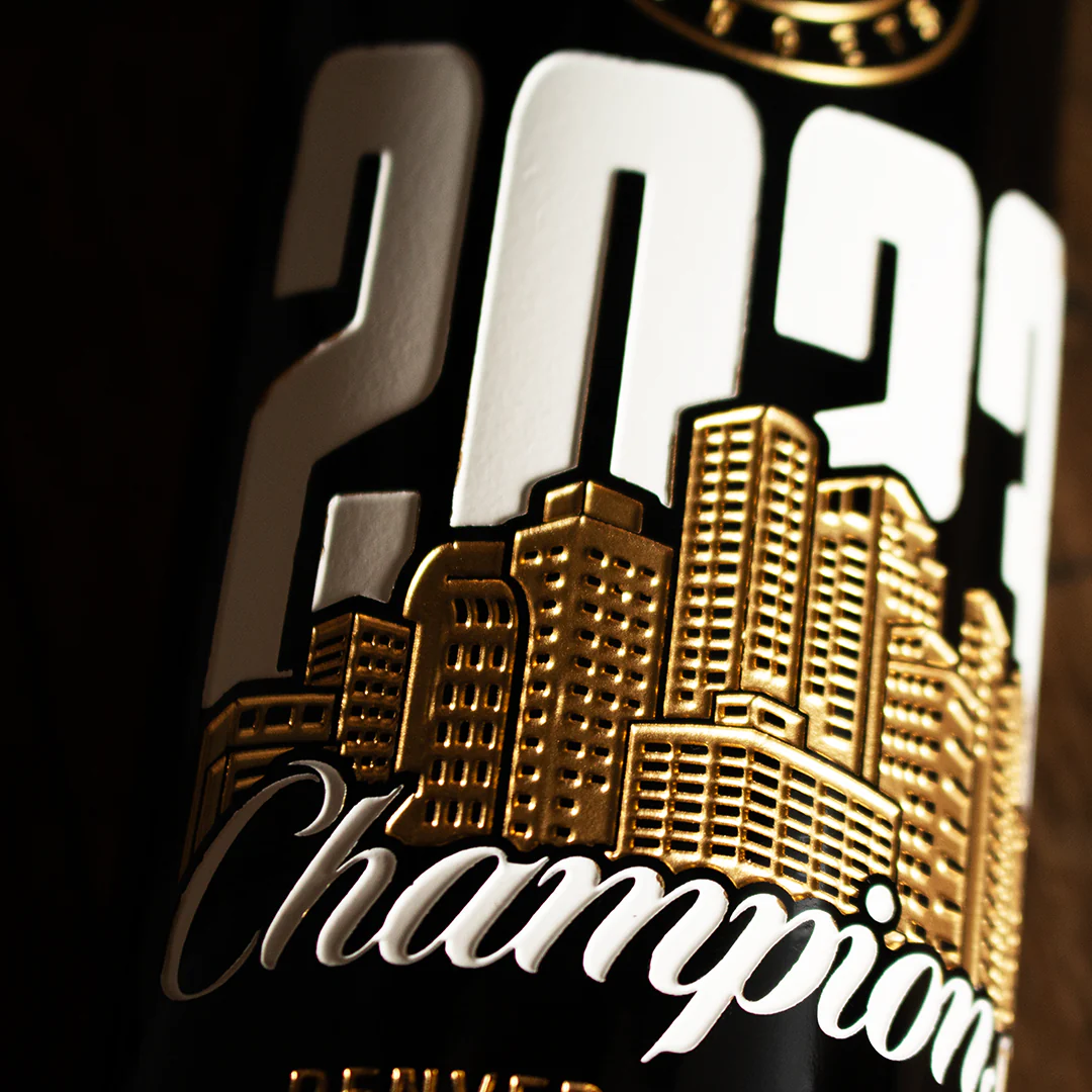 Denver Nuggets 2023 Champions Skyline Etched Wine - Image 6