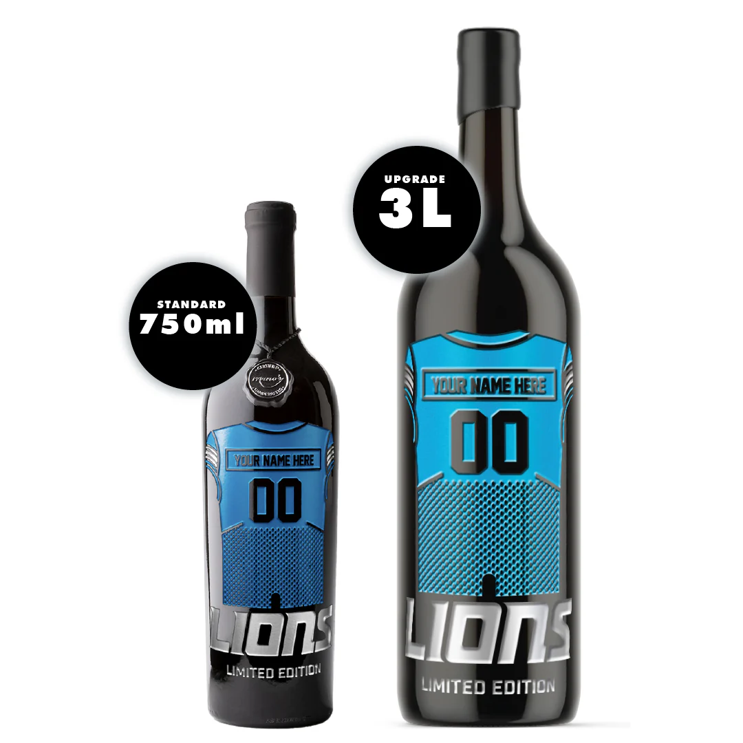 Detroit Lions Custom Jersey Etched Wine - Image 2